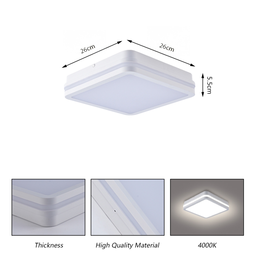 Brilagi - BENE LED/24W/230V buitenlamp 26x26 cm wit IP54