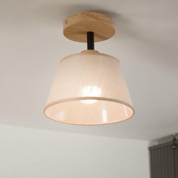 Brilagi - Bevestigde hanglamp ANTHONY 1xE14/60W/230V eiken/beige