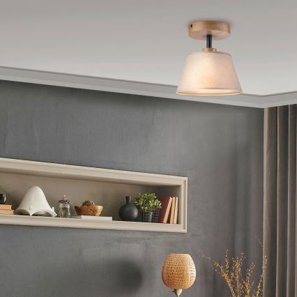Brilagi - Bevestigde hanglamp ANTHONY 1xE14/60W/230V eiken/beige
