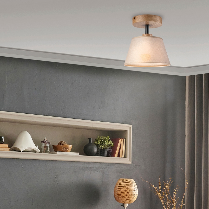 Brilagi - Bevestigde hanglamp ANTHONY 1xE14/60W/230V eiken/beige