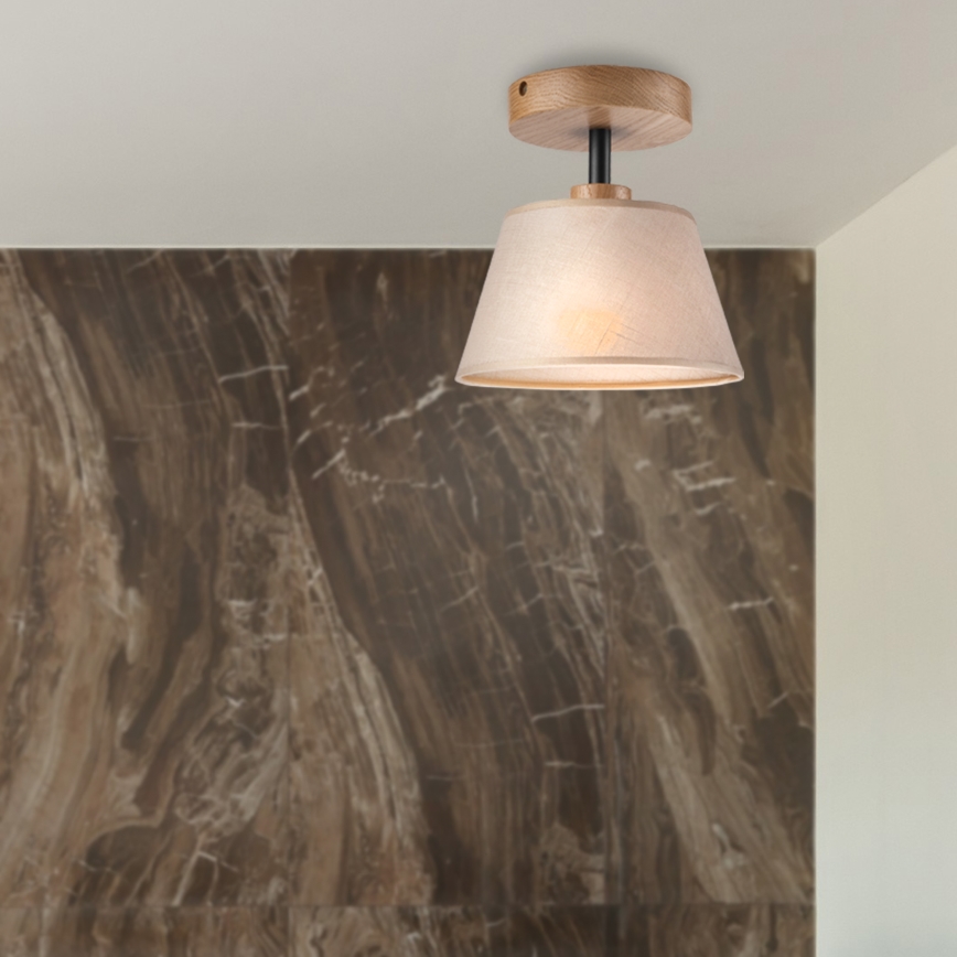 Brilagi - Bevestigde hanglamp ANTHONY 1xE14/60W/230V eiken/beige