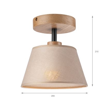 Brilagi - Bevestigde hanglamp ANTHONY 1xE14/60W/230V eiken/beige