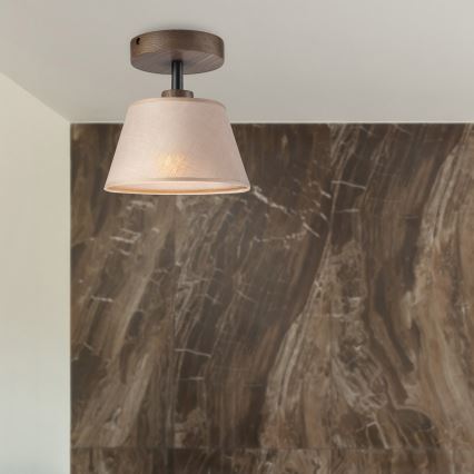Brilagi - Bevestigde hanglamp ANTHONY 1xE14/60W/230V eiken/beige