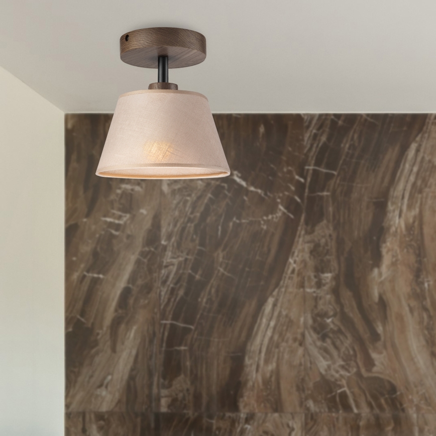 Brilagi - Bevestigde hanglamp ANTHONY 1xE14/60W/230V eiken/beige