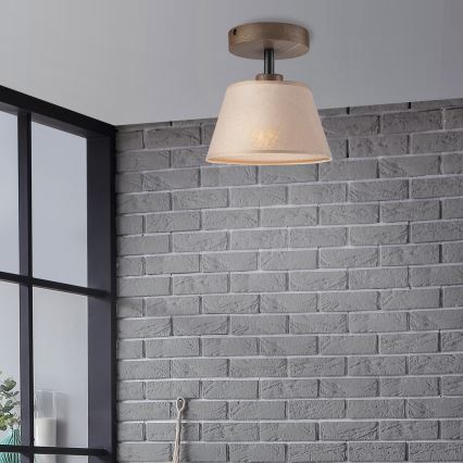 Brilagi - Bevestigde hanglamp ANTHONY 1xE14/60W/230V eiken/beige