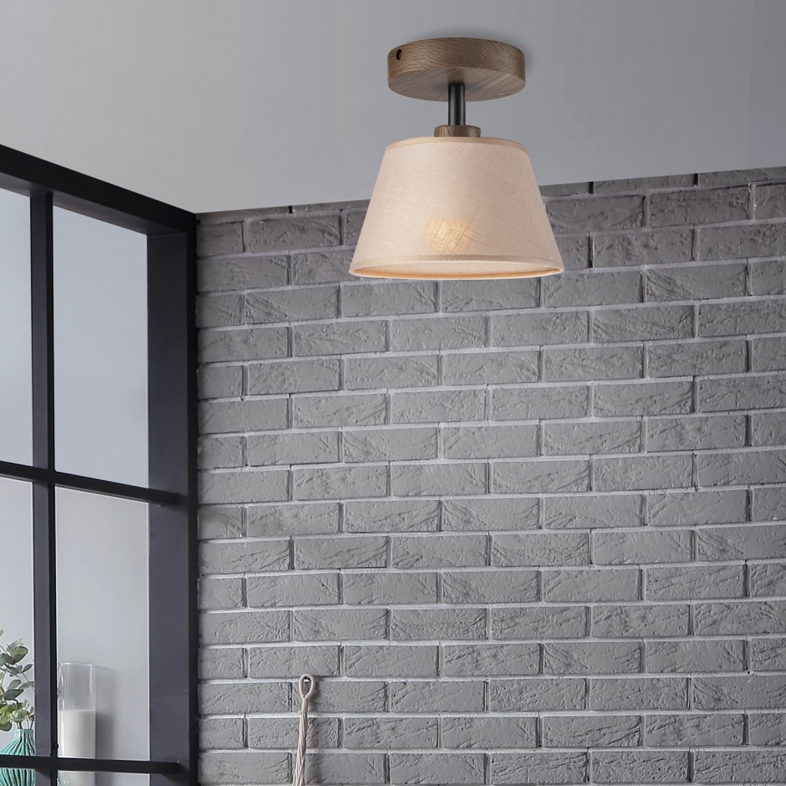 Brilagi - Bevestigde hanglamp ANTHONY 1xE14/60W/230V eiken/beige