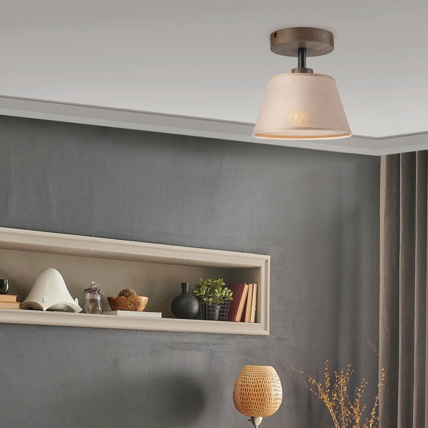 Brilagi - Bevestigde hanglamp ANTHONY 1xE14/60W/230V eiken/beige