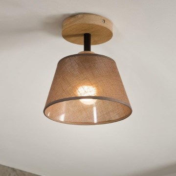Brilagi - Bevestigde hanglamp ANTHONY 1xE14/60W/230V eiken/bruin