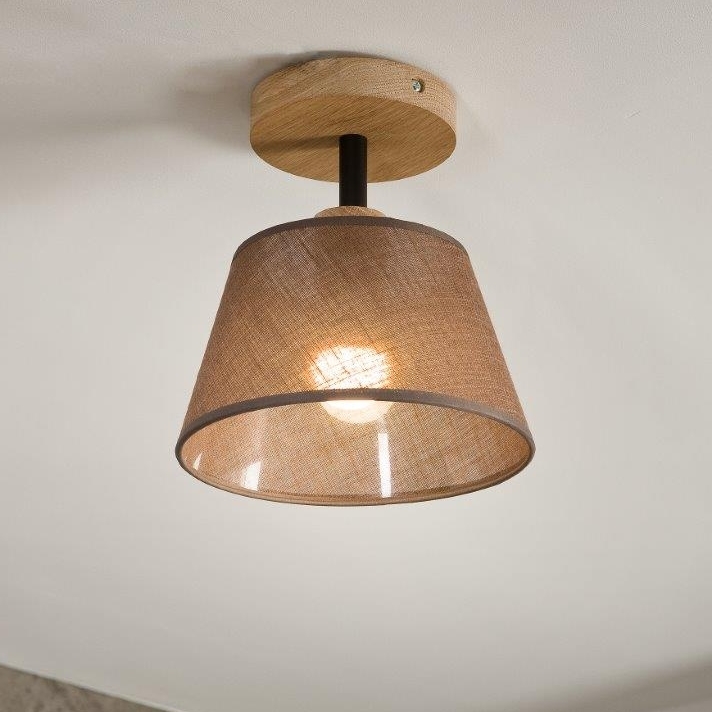 Brilagi - Bevestigde hanglamp ANTHONY 1xE14/60W/230V eiken/bruin