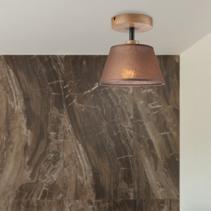Brilagi - Bevestigde hanglamp ANTHONY 1xE14/60W/230V eiken/bruin