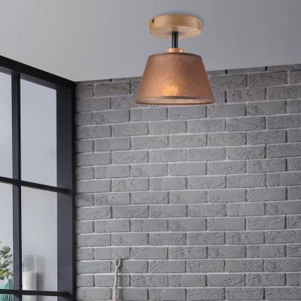 Brilagi - Bevestigde hanglamp ANTHONY 1xE14/60W/230V eiken/bruin
