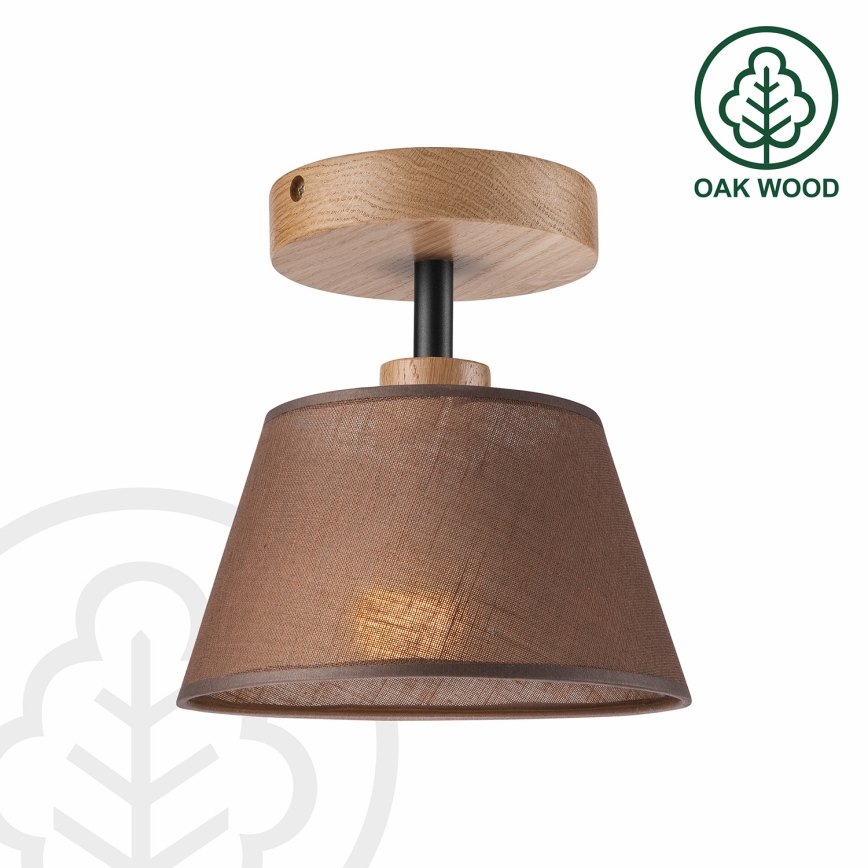 Brilagi - Bevestigde hanglamp ANTHONY 1xE14/60W/230V eiken/bruin