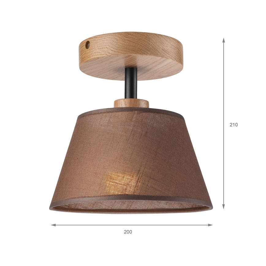 Brilagi - Bevestigde hanglamp ANTHONY 1xE14/60W/230V eiken/bruin