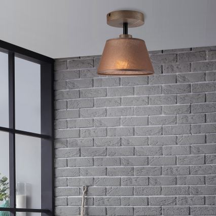 Brilagi - Bevestigde hanglamp ANTHONY 1xE14/60W/230V eiken/bruin
