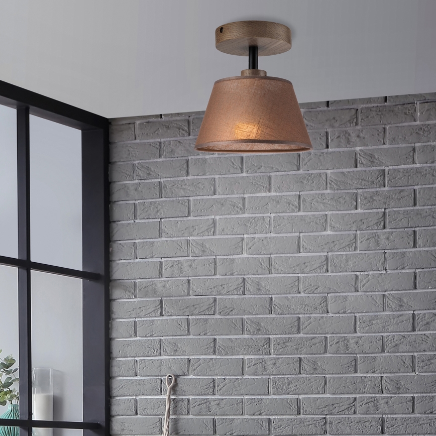 Brilagi - Bevestigde hanglamp ANTHONY 1xE14/60W/230V eiken/bruin
