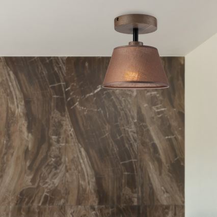 Brilagi - Bevestigde hanglamp ANTHONY 1xE14/60W/230V eiken/bruin