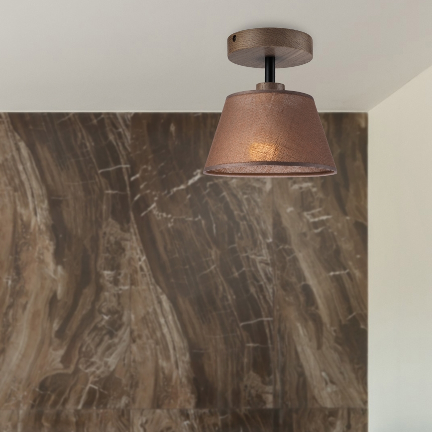 Brilagi - Bevestigde hanglamp ANTHONY 1xE14/60W/230V eiken/bruin