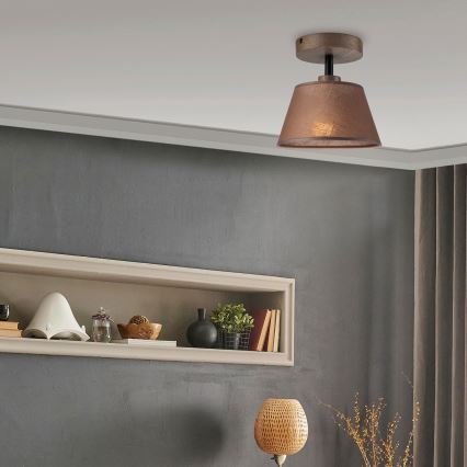 Brilagi - Bevestigde hanglamp ANTHONY 1xE14/60W/230V eiken/bruin