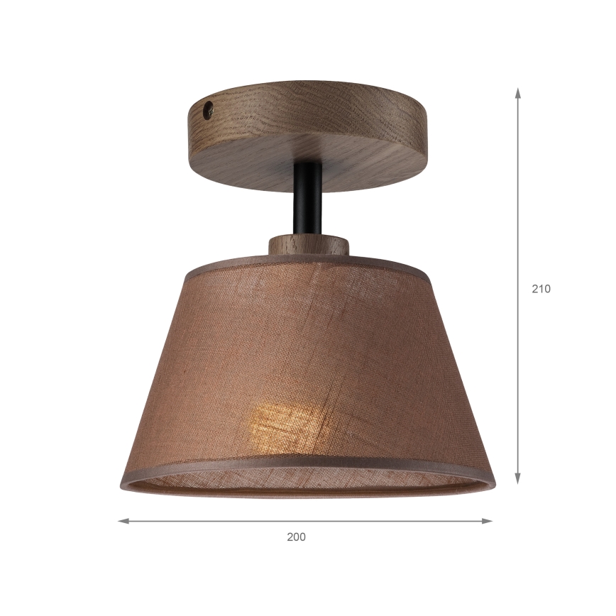 Brilagi - Bevestigde hanglamp ANTHONY 1xE14/60W/230V eiken/bruin