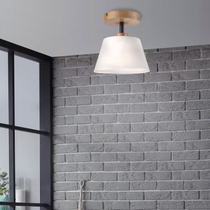 Brilagi - Bevestigde hanglamp ANTHONY 1xE14/60W/230V eiken/wit