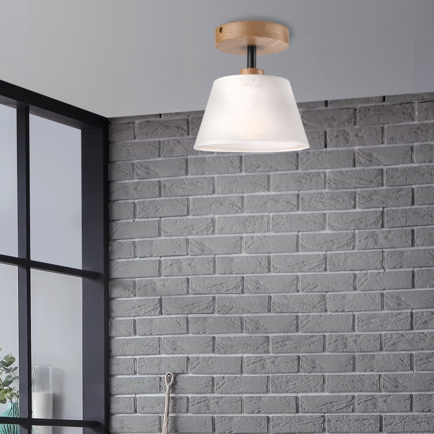 Brilagi - Bevestigde hanglamp ANTHONY 1xE14/60W/230V eiken/wit