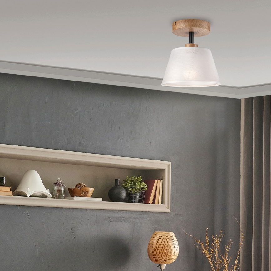 Brilagi - Bevestigde hanglamp ANTHONY 1xE14/60W/230V eiken/wit
