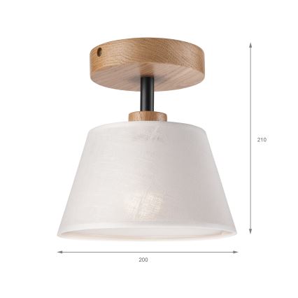 Brilagi - Bevestigde hanglamp ANTHONY 1xE14/60W/230V eiken/wit