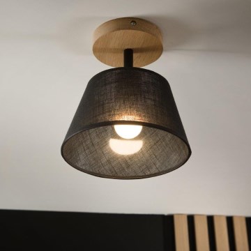 Brilagi - Bevestigde hanglamp ANTHONY 1xE14/60W/230V eiken/zwart