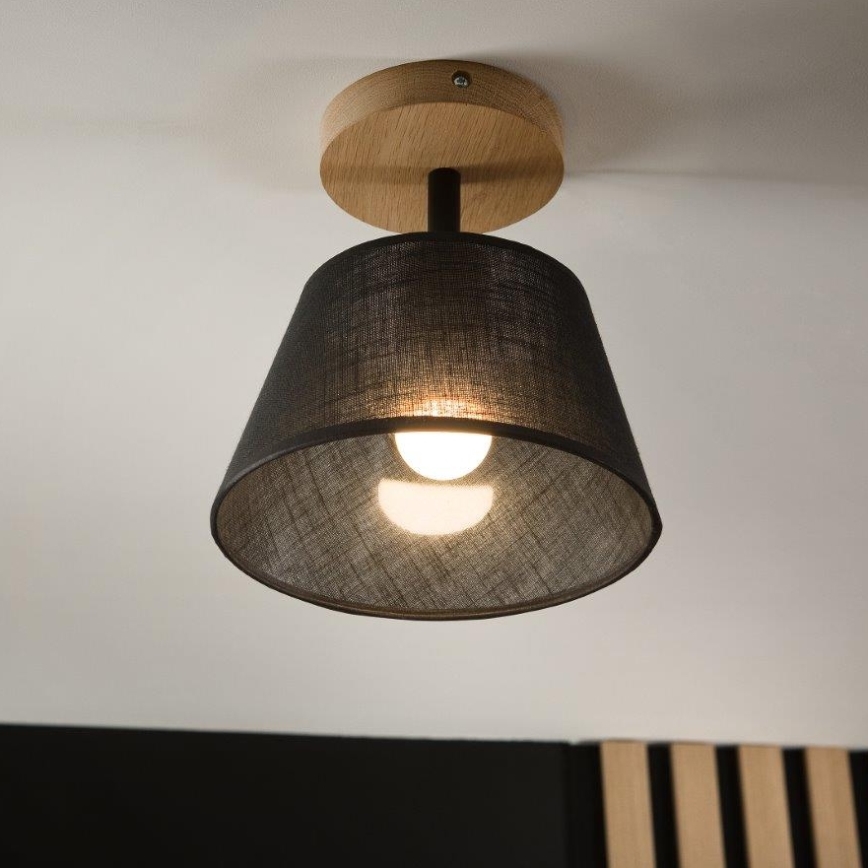 Brilagi - Bevestigde hanglamp ANTHONY 1xE14/60W/230V eiken/zwart