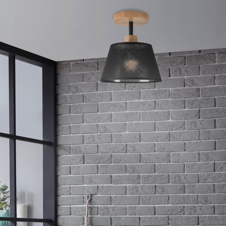 Brilagi - Bevestigde hanglamp ANTHONY 1xE14/60W/230V eiken/zwart