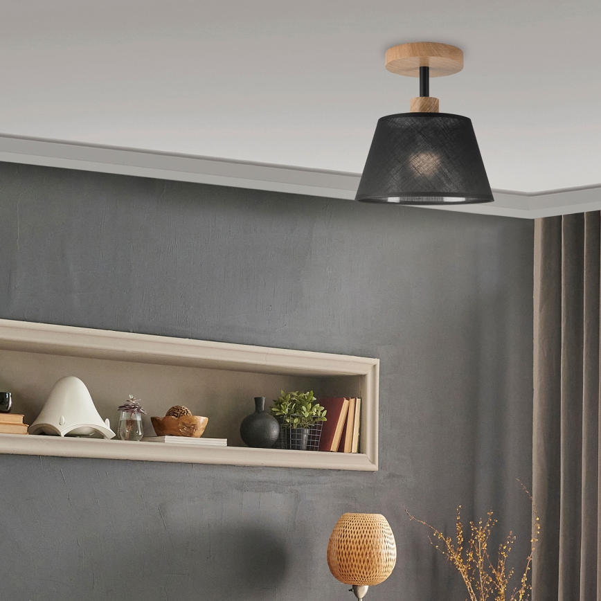 Brilagi - Bevestigde hanglamp ANTHONY 1xE14/60W/230V eiken/zwart