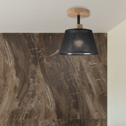 Brilagi - Bevestigde hanglamp ANTHONY 1xE14/60W/230V eiken/zwart