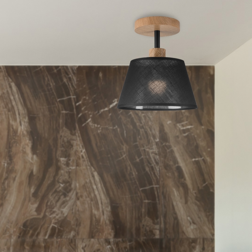 Brilagi - Bevestigde hanglamp ANTHONY 1xE14/60W/230V eiken/zwart