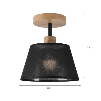 Brilagi - Bevestigde hanglamp ANTHONY 1xE14/60W/230V eiken/zwart