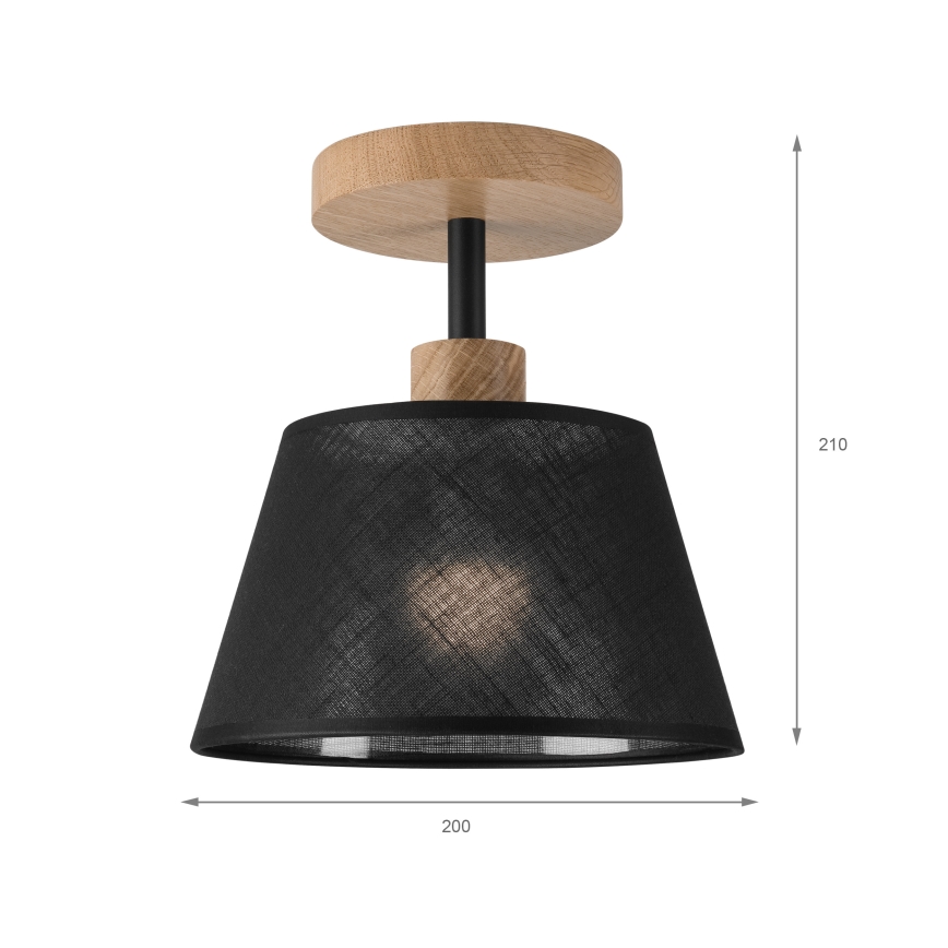 Brilagi - Bevestigde hanglamp ANTHONY 1xE14/60W/230V eiken/zwart