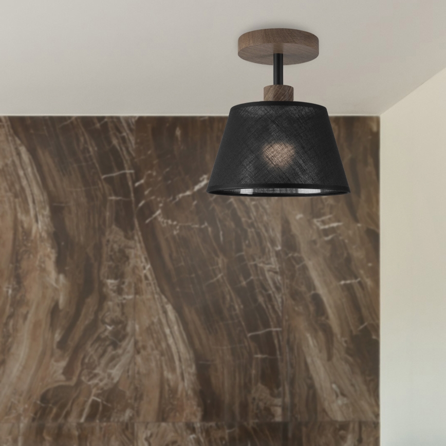 Brilagi - Bevestigde hanglamp ANTHONY 1xE14/60W/230V eiken/zwart