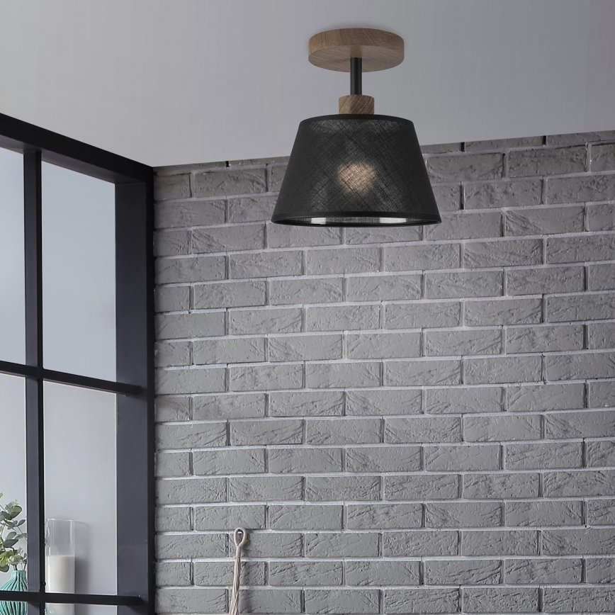 Brilagi - Bevestigde hanglamp ANTHONY 1xE14/60W/230V eiken/zwart