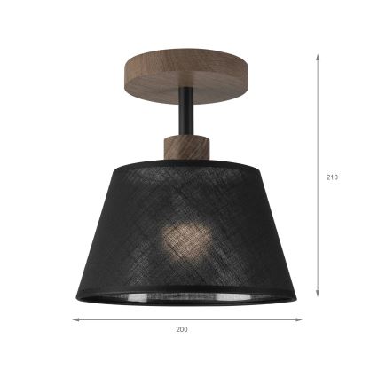 Brilagi - Bevestigde hanglamp ANTHONY 1xE14/60W/230V eiken/zwart