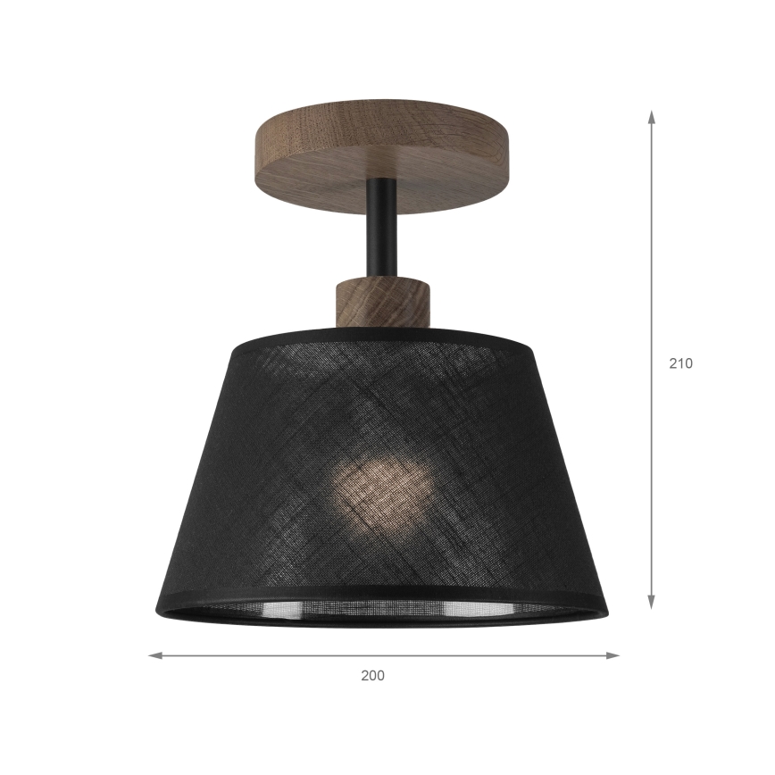 Brilagi - Bevestigde hanglamp ANTHONY 1xE14/60W/230V eiken/zwart