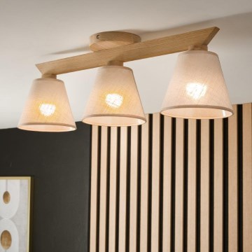 Brilagi - Bevestigde hanglamp ANTHONY 3xE14/40W/230V eiken/beige