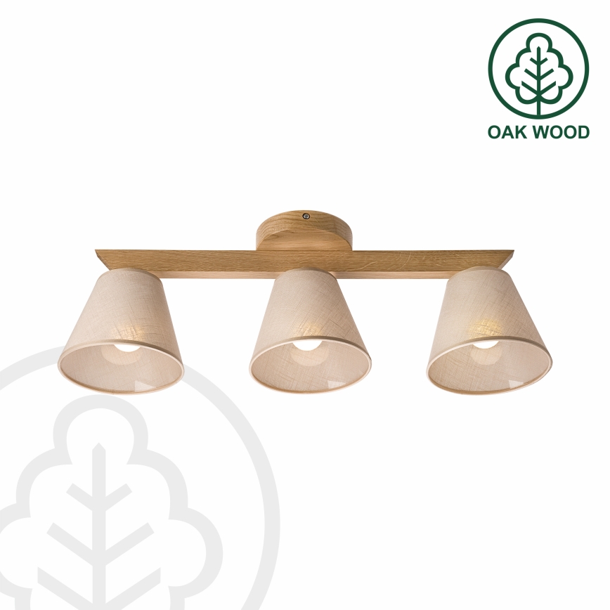 Brilagi - Bevestigde hanglamp ANTHONY 3xE14/40W/230V eiken/beige
