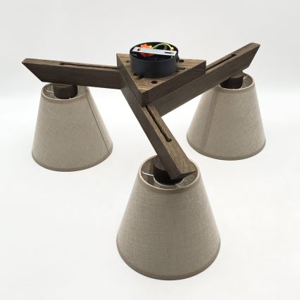 Brilagi - Bevestigde hanglamp ANTHONY 3xE14/40W/230V eiken/beige