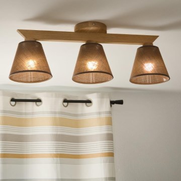 Brilagi - Bevestigde hanglamp ANTHONY 3xE14/40W/230V eiken/bruin