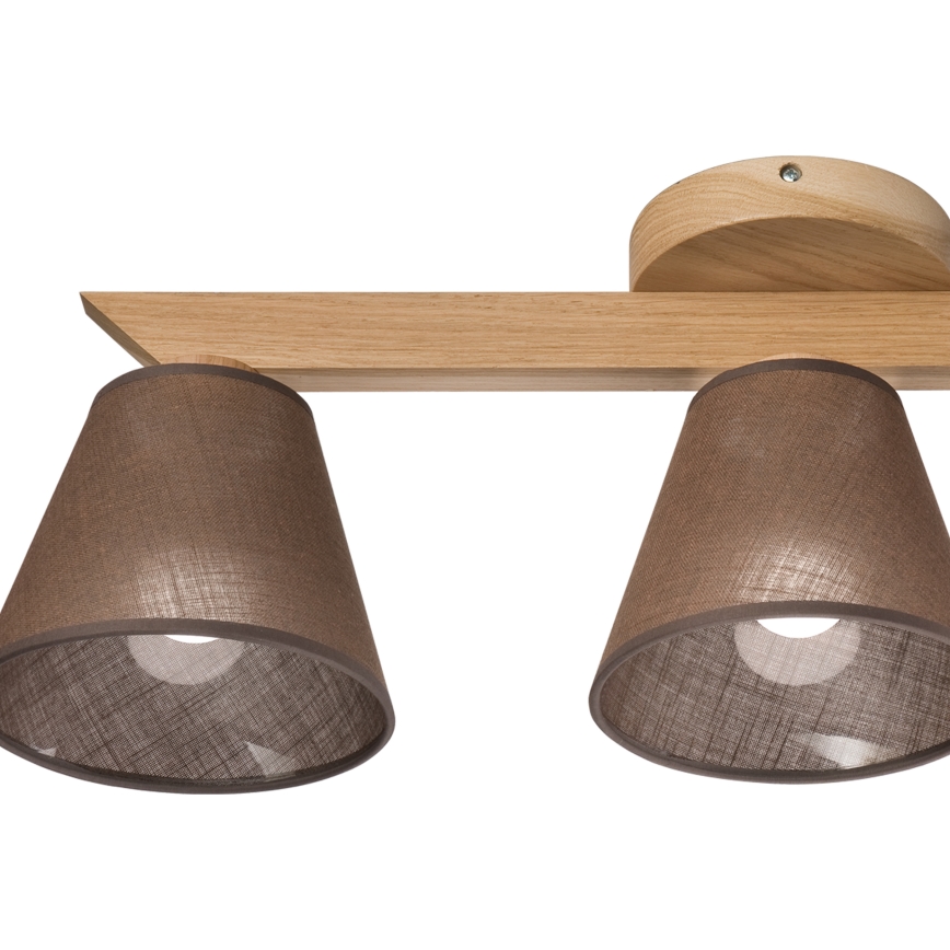 Brilagi - Bevestigde hanglamp ANTHONY 3xE14/40W/230V eiken/bruin