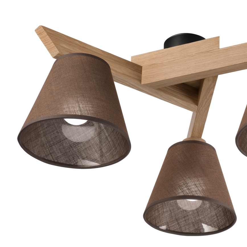 Brilagi - Bevestigde hanglamp ANTHONY 3xE14/40W/230V eiken/bruin