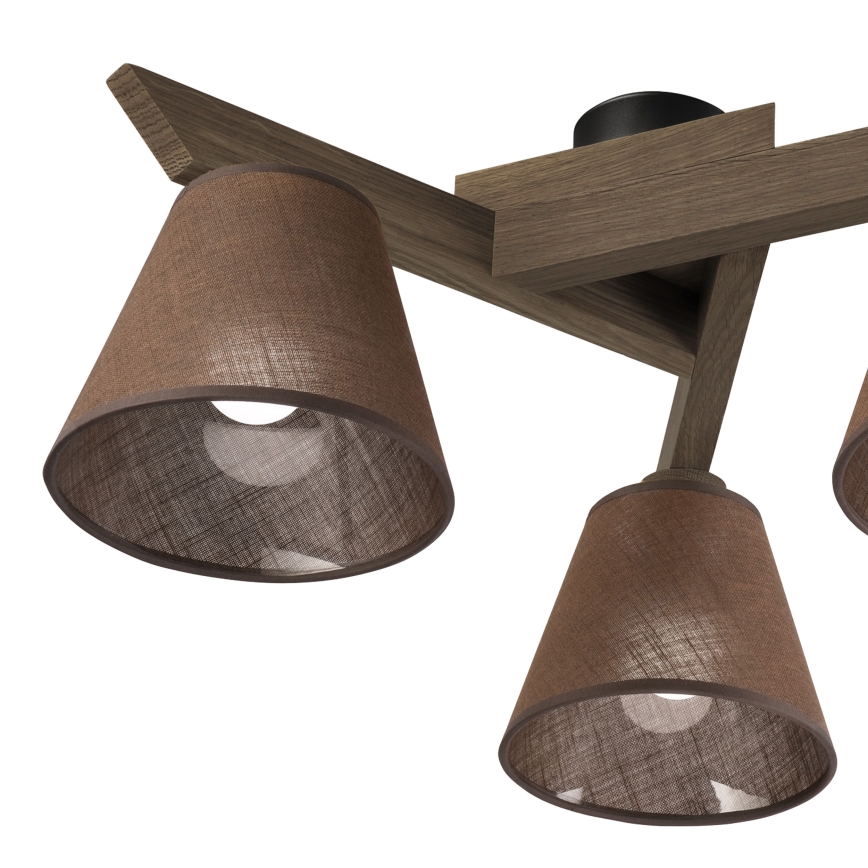 Brilagi - Bevestigde hanglamp ANTHONY 3xE14/40W/230V eiken/bruin