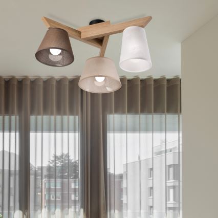 Brilagi - Bevestigde hanglamp ANTHONY 3xE14/40W/230V eiken