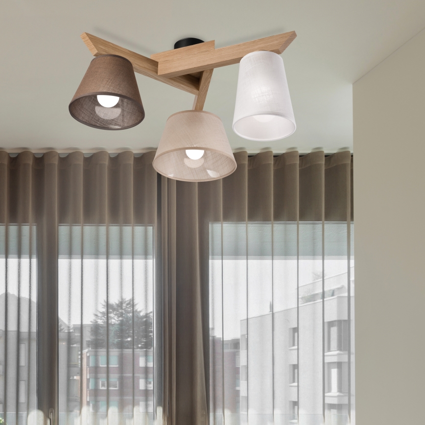 Brilagi - Bevestigde hanglamp ANTHONY 3xE14/40W/230V eiken