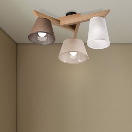 Brilagi - Bevestigde hanglamp ANTHONY 3xE14/40W/230V eiken