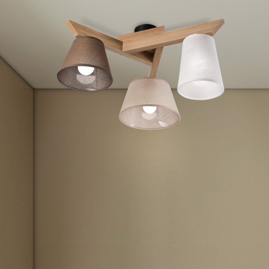 Brilagi - Bevestigde hanglamp ANTHONY 3xE14/40W/230V eiken